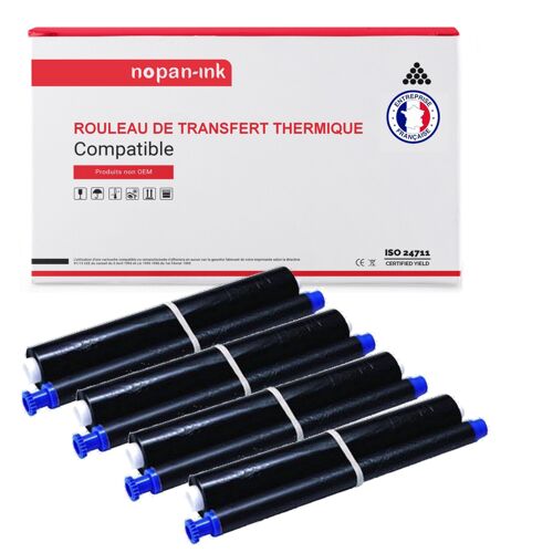 4 Toner pour PANASONIC KX-FA52X Black x4 213mm*30m avec Panasonic KX-FC 220 Series 225 225 G-S 226 228 255 265 266 275 KX-FP 205 205 G-S 207 215 215 G-S 218