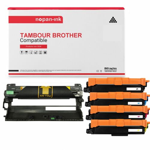 5 Toner pour Brother DR 243 Tambour + Toners 18000 Pages avec Brother DCP-L3510CDW Brother DCP-L3517CDW Brother DCP-L3550CDW Brother L-L3210cw Brother L-L3230CDW Brother L-L3270cdw Brother MFC-L3710CW