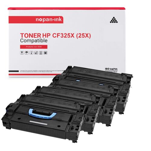 4 Toner pour P CF325X 25X Black x4 34500 Pages avec P LaserJet Enterprise Flow M830 MFP M830z MFP M830z NFC Wireless direct M806dn M806x M806x+ M806x+ NFC Wireless direct MFP M830zm.