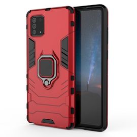 Saturcase Coque Pour Samsung Galaxy Note 10 Lite, Bague Béquille Hybride 2 En 1 [Pc & Silicone] Double Couche Pare-Chocs Antichoc Protecteur Housse Étui Coque Pour Samsung Galaxy Note 10 Lite / A81 (Rouge)