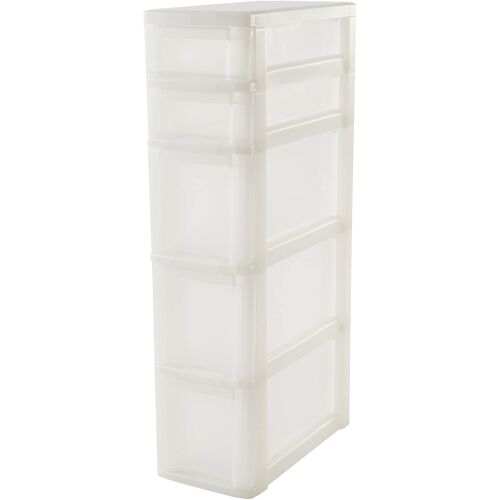 Iris Ohyama, tour de rangement 3 tiroirs - Organizer Chest - OCH-2030, plastique, noir/transparent, 12 L, 26 x 35,5 x 25,5 cm