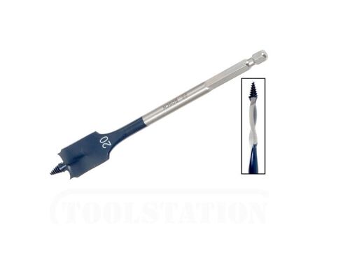 Mèche plate Self Cut à queue 6 pans 1/4 Ø 6mm Longueur 400mm BOSCH 2608595400