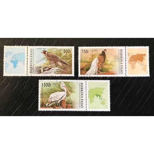 Lot De 3 Timbres Oblitérés Burkina Faso 1996