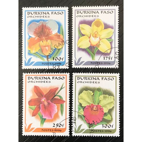 Lot De 4 Timbres Oblitérés Burkina Faso 1996