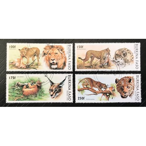 Lot De 4 Timbres Oblitérés Burkina Faso 1996