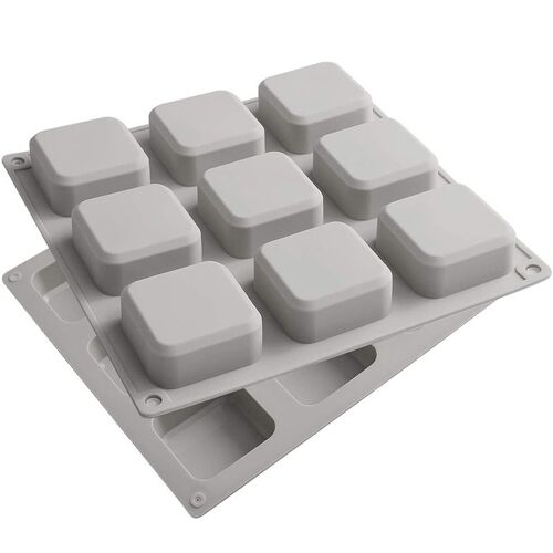 Lot De 2 Moules À Savon En Silicone À 9 Cavités, Carrés, Faits À La Main, Pour La Fabrication De Savon