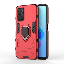 Saturcase Coque Pour Realme 9i / Oppo A36 A76 A96, Bague Béquille Hybride 2 En 1 [Pc & Silicone] Double Couche Pare-Chocs Antichoc Protecteur Housse Étui Coque Pour Realme 9i / Oppo A36 A76 A96 (Rouge)
