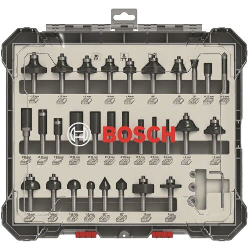 Bosch Kit de 30 fraises mixtes à queue de 8 mm - 2607017475