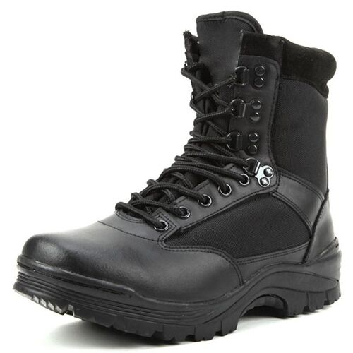 Paire De Chaussures Montantes / Boots Swat En Cuir Noir Miltec - 12827000-44