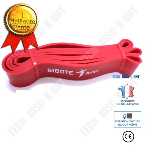 Bande Élastique Bande De Résistance Formation De Force Hommes Et Femmes Yoga Bande De Tension Auxiliaire De Traction-4,5 Cm Rouge