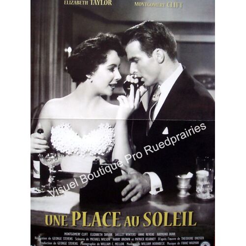 Une Place Au Soleil /A Place In The Sun-Véritable Affiche De Cinéma Pliée -Format 40x60 Cm - De George Stevens Avec Montgomery Clift, Elizabeth Taylor, Shelley Winters, Anne Revere-1951 Ressortie 2013