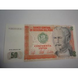 Billet 50 Intis Pérou 1987