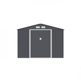 Abri De Jardin En Métal 8,84 M² - 277 X 319 X 202 Cm - Kit D'ancrage Inclus - Gris