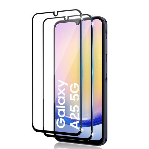 Hqselection® Lot De 2 Verres Trempés Pour Samsung Galaxy A25 5g, M34 5g .Film De Protection D'écran Couverture Complète Noir - Anti Rayures - Ultra Résistant Dureté 9h