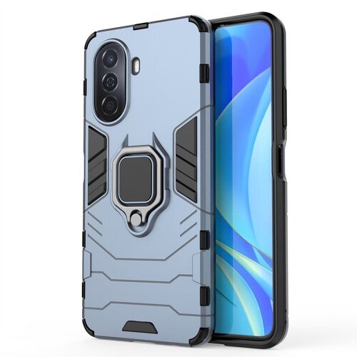 Saturcase Coque Pour Huawei Nova Y70 / Y70 Plus, Bague Béquille Hybride 2 En 1 [Pc & Silicone] Double Couche Pare-Chocs Antichoc Protecteur Housse Étui Coque Pour Huawei Nova Y70 / Y70 Plus (Bleu Marine)