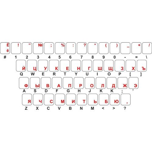 Sticker Autocollant Clavier Russe Cyrillique Alphabet Lettre Ordinateur Macbook