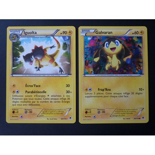 Iguolta 30/119 Et Galvaran 28/119 - Pokemon Xy Vigueur Spectrale 