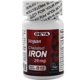 Deva, Vegan Chélaté Fer, Mg 29, 90 Comprimés 