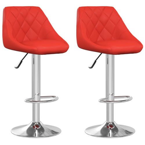 Vidaxl Tabourets De Bar 2 Pcs Rouge Similicuir