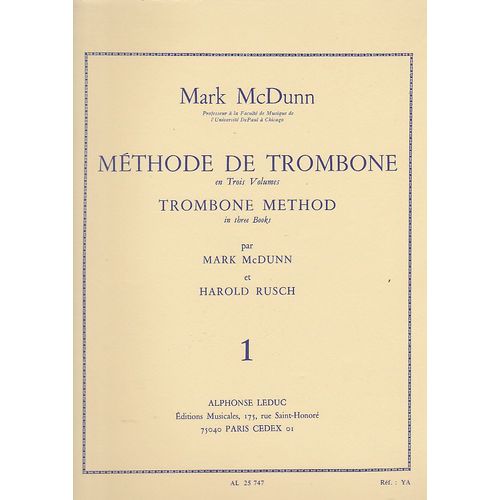 Méthode De Trombone Volume 1  Méthode De Trombone - Partition