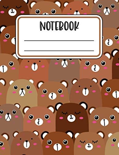 Notebook: Unique And Cute Kawaii Bears Cover Design, Blank Lined Notebook For Men And Women, 8.5x11, 120 Pages, Cute Kawaii Doodle Design, Gift For Bears Lovers.