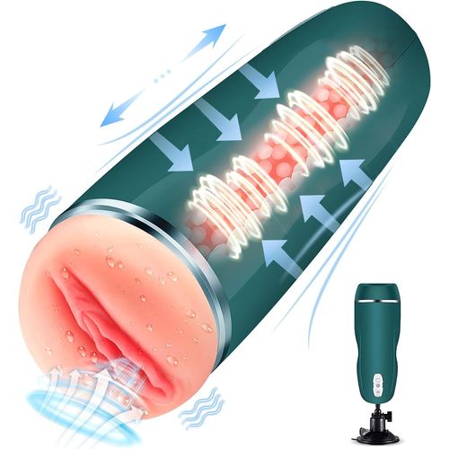 Kalanka-Masturbâteur Homme Mains Libres - Masturbateur Homme Succion Va Et Vient Avec 3d Vaginette Ultra Réaliste 6 Vibrant & Entraînement Modes Pompes A Pénis Sex Toy Couple Plaisir Vibrateurs Pénis