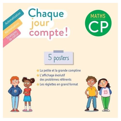 Maths Cp Chaque Jour Compte ! - 5 Posters Avec Frise Petite Et Grande Comptines