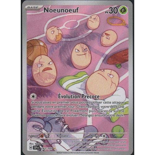 Carte Pokémon - Noeunoeuf - 192/191 - Secrète-Rare - Ev8 Etincelles Déferlantes