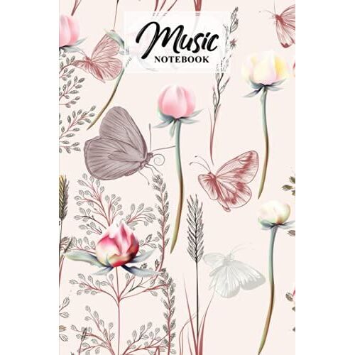 Music Notebook: Music Writing Notebook | Blank Sheet Music Notebook | Vintage Floral Cover Design | 120 Pages, Size 6" X 9" By Helga Herrmann