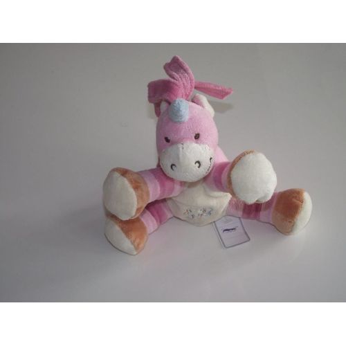 Doudou Bengy Licorne Rose Petit Modele 16cms