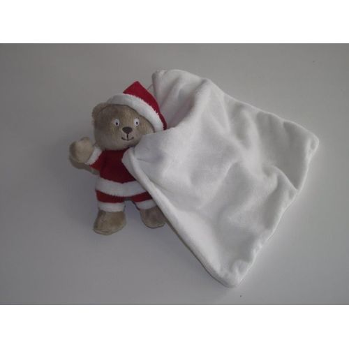 Doudou Kimbaloo La Halle Ours Deguise En Père Noel Mouchoir