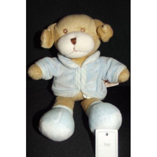 Doudou Kimbaloo Chien Beige Veste Bleu 25cms