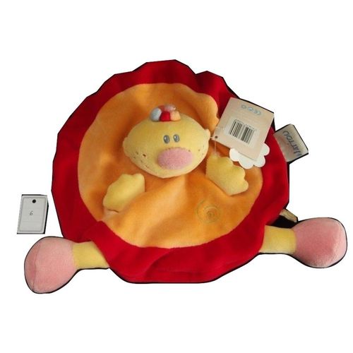 Doudou Nattou Garã§On Billy Plat Rond Orange Rouge