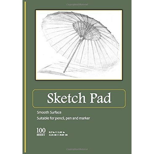 Awesome Sketch Pad Mixed Media Smooth Suface Pen , Pencil And Marker 100 Sheet: 100 Sheets Of 8.27x11.69 Inch = 21.01 X 29.69 Awesome Matte Sketchpad Sketchbook For Draw , Study And Sketch