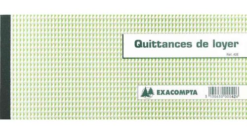 Exacompta Lot De 5 Carnets À Souche "Quittances De Loyer" 135 X 185 Mm 50 Feuillets