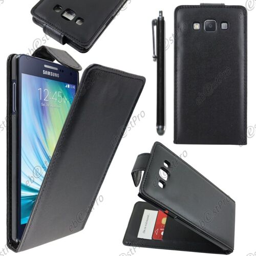 ebestStar ® Housse Coque Etui Simili Cuir à Rabat vertical pour Samsung Galaxy A7 SM-A700F, Couleur Noir + Stylet + Film protection d'écran