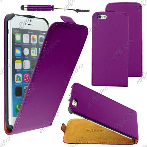 Ebeststar ® Housse Coque Etui En Pu Cuir À Rabat Ultra Fine (Slim Case) Pour Apple Iphone 6 Plus Écran 5,5", Couleur Violet + Mini Stylet + Film Protection D'écran