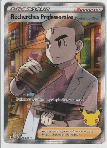 Carte Pokemon - Recherches Professorales - 024/025 - Ultra-Rare Full Art - Édition Célébrations - 25 Ans