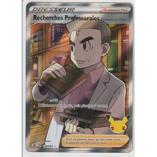 Carte Pokemon - Recherches Professorales - 024/025 - Ultra-Rare Full Art - Édition Célébrations - 25 Ans