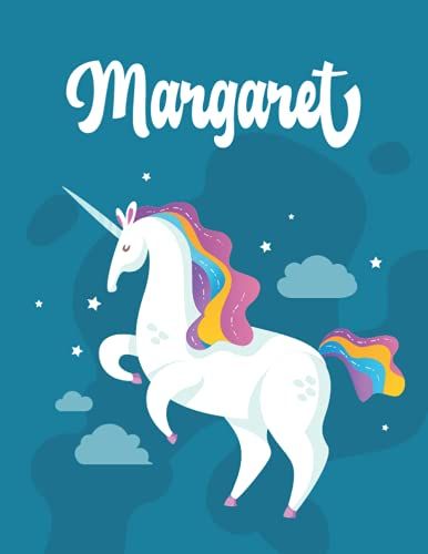 Margaret: Unicorn Notebook Personal Name Wide Lined Rule Paper | Notebook The Notebook For Writing Journal Or Diary Women & Girls Gift For Birthday, For Student | 162 Pages Size 8.5x11inch