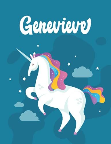 Genevieve: Unicorn Notebook Personal Name Wide Lined Rule Paper | Notebook The Notebook For Writing Journal Or Diary Women & Girls Gift For Birthday, For Student | 162 Pages Size 8.5x11inch