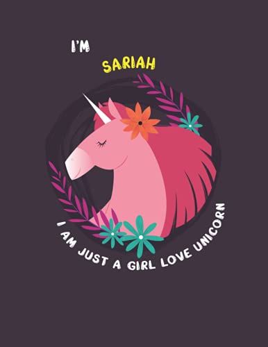 Sariah: Unicorn Notebook Personal Name Wide Lined Rule Paper | Notebook The Notebook For Writing Journal Or Diary Women & Girls Gift For Birthday, For Student | 162 Pages Size 8.5x11inch
