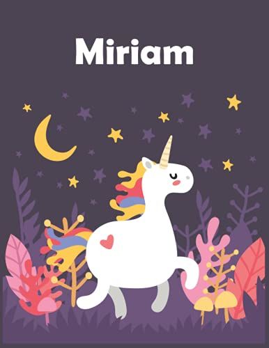 Miriam: Unicorn Notebook Personal Name Wide Lined Rule Paper | Notebook The Notebook For Writing Journal Or Diary Women & Girls Gift For Birthday, For Student | 162 Pages Size 8.5x11inch