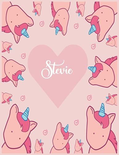 Stevie: Unicorn Notebook Personal Name Wide Lined Rule Paper | Notebook The Notebook For Writing Journal Or Diary Women & Girls Gift For Birthday, For Student | 162 Pages Size 8.5x11inch