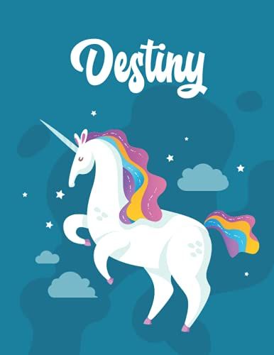 Destiny: Unicorn Notebook Personal Name Wide Lined Rule Paper | Notebook The Notebook For Writing Journal Or Diary Women & Girls Gift For Birthday, For Student | 162 Pages Size 8.5x11inch