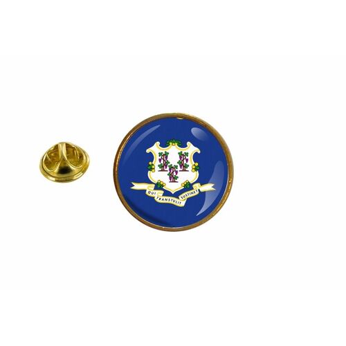 Pins Pin Badge Pin's Drapeau Usa Americain Etats Unis Connecticut Rond Cocarde