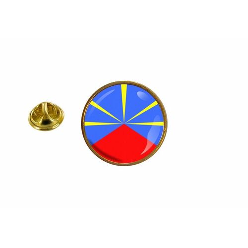 Pins Pin Badge Pin's Drapeau Ile De La Reunion Rond Cocarde