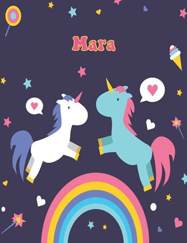 Mara: Unicorn Notebook Personal Name Wide Lined Rule Paper | Notebook The Notebook For Writing Journal Or Diary Women & Girls Gift For Birthday, For Student | 162 Pages Size 8.5x11inch