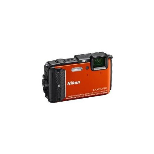 Nikon Coolpix AW130 - Appareil photo numérique - Haute définition - compact - 16.0 Mpix - 5 x zoom optique - Wi-Fi, NFC - sous-marin jusqu'à 30 m - orange