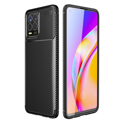 Coque soupe pour RealMe 8 aspect carbone noir